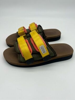 Suicoke Moto cab olive brown Nylon sandals Men’s size 8 Women’s size 10 shoes